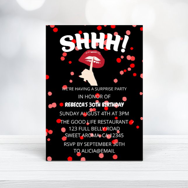 SHHH! Surprise Birthday Party Invitation (Creator Uploaded)