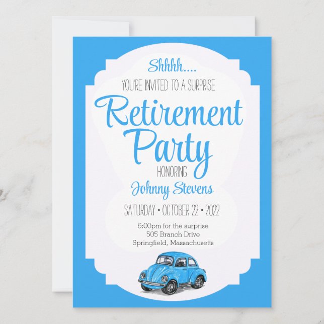 Shhh Surprise Retirement Party Invitation (Front)