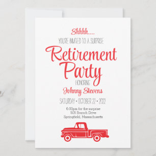 Shhh Surprise Retirement Party Invitation
