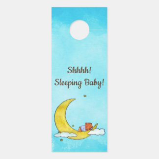 Shhhh! Sleeping Baby Little Boy Bear Door Hanger