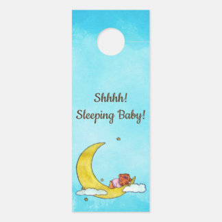 Shhhh! Sleeping Baby Little Girl Bear Door Hanger