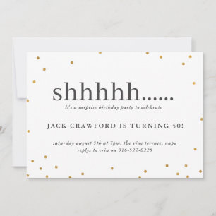 Shhhhh, surprise birthday party invitation