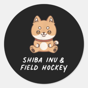 Shi Inu And Field Hockey Kawaii Sports Japanese Do Classic Round Sticker