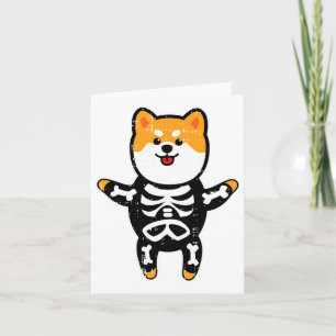 Shi Inu Skeleton Costume Cute Easy Dog Halloween G Card