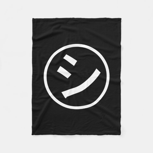 ㋛ Shi Kana Katakana Smiling Emoji / Emoticon Fleece Blanket (Front)
