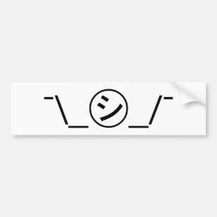 Shi Kana Shrug Emoticon ¯\_㋛_/¯ Japanese Kaomoji Bumper Sticker