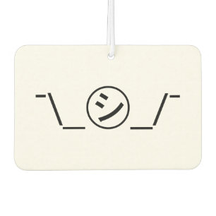 Shi Kana Shrug Emoticon ¯\_㋛_/¯ Japanese Kaomoji Car Air Freshener