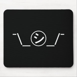 Shi Kana Shrug Emoticon ¯\_㋛_/¯ Japanese Kaomoji Mouse Pad