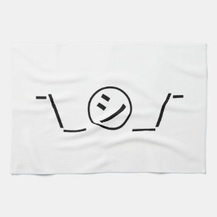 Shi Kana Shrug Emoticon ¯\_㋛_/¯ Japanese Kaomoji Tea Towel