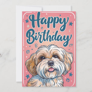 Shi Tzu Birthday Holiday Card