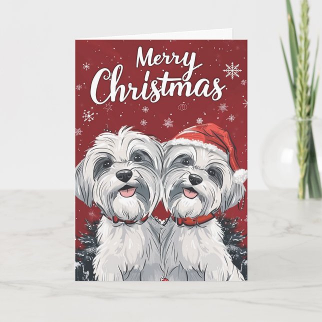 Shi Tzu Merry Christmas Personalised Holiday Card (Front)