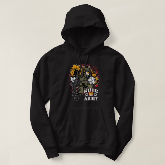 SHIB ARMY Shiba Inu Soldier Crypto Hoodie (Design Front)