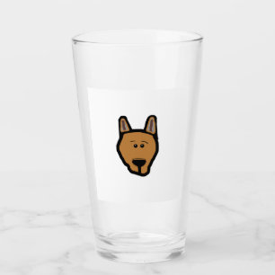 shiba 2 sidied cartoon head glass