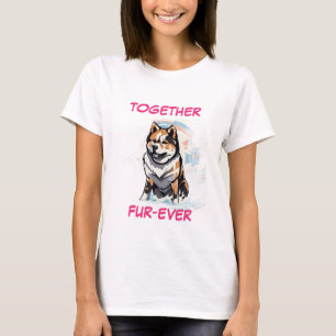 Shiba Akita Inu Pastel Colorful Abstract Dog Art T-Shirt