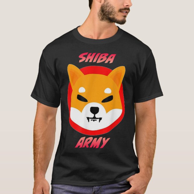 SHIBA ARMY shibu inu crypto currency meme T-Shirt (Front)