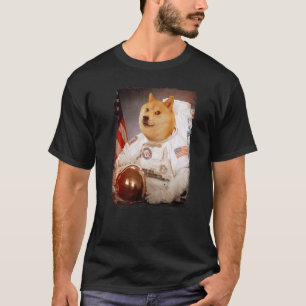 Shiba Astronaut Moon Space Mission Animal Astronau T-Shirt