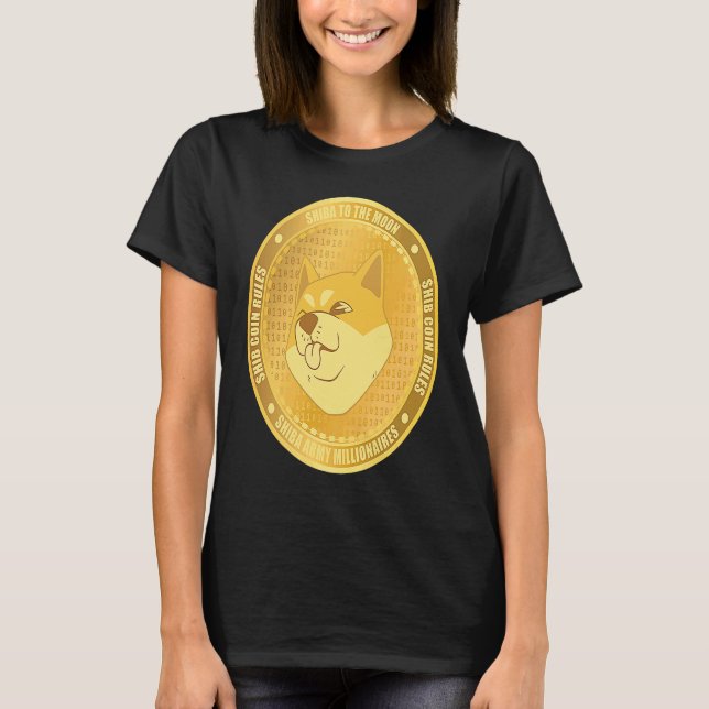 Shiba Coin Millionaire Crypto HODL Shiba Inu Coin T-Shirt (Front)