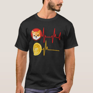 Shiba Coin Vs. Dogecoin Heartbeat $Shib Hodler Dog T-Shirt