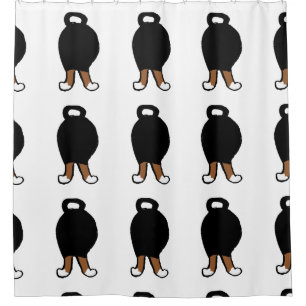 shiba  dog butt black and tan shower curtain
