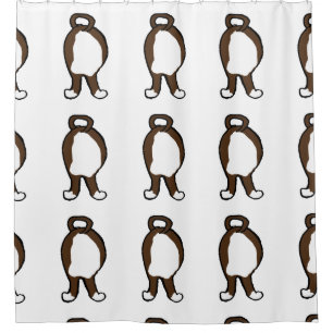 shiba  dog butt red sesame shower curtain