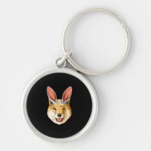 Shiba dog with easter bunny ears shiba dog gift key ring