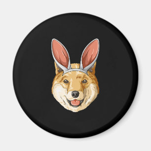 Shiba dog with easter bunny ears shiba dog gift magnet