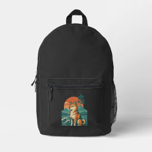 Shiba Dreams at Dusk Printed Backpack