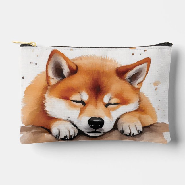 shiba getting sleepy accesary pouch (Front)