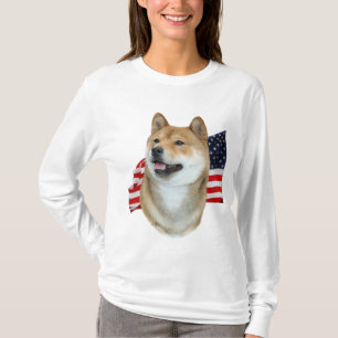 Shiba Inu and Flag t-shirt