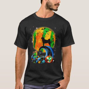 Shiba Inu And Yellow Moon Halloween Funny Dog Love T-Shirt