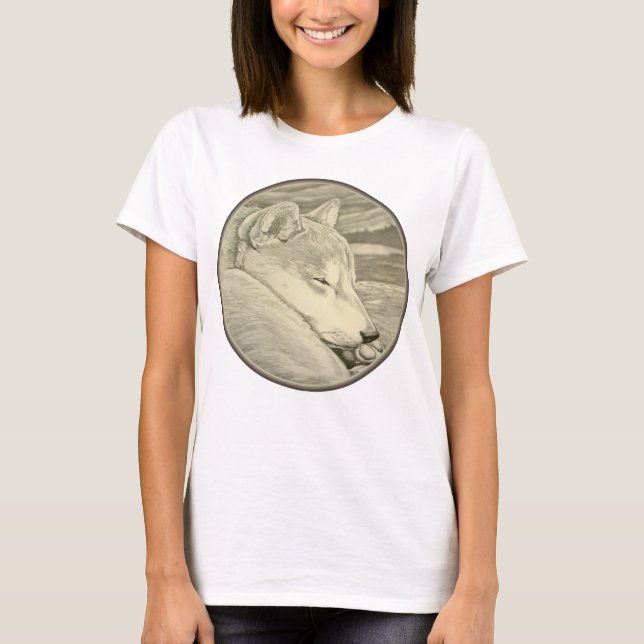 Shiba Inu Art Shirt Lady's Shirt Dog Art Shirts (Front)