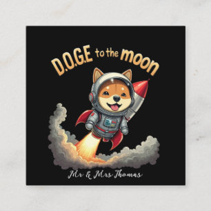 Shiba Inu Astronaut Space Graphic "To The Moon" Square Business Card