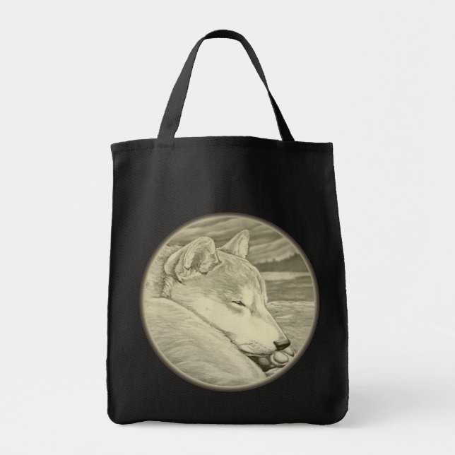 Shiba Inu Bags Shiba Inu Dog Shopping Tote Bags (Front)