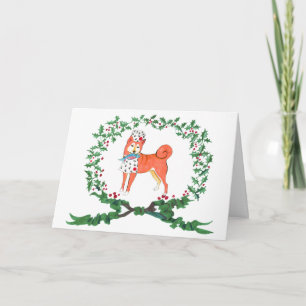 Shiba Inu Barking for JOY! Holiday Card