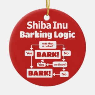 Shiba Inu Barking Logic Ceramic Ornament
