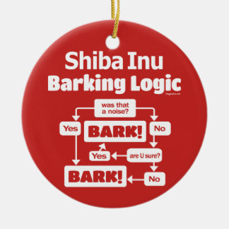 Shiba Inu Barking Logic Ceramic Ornament