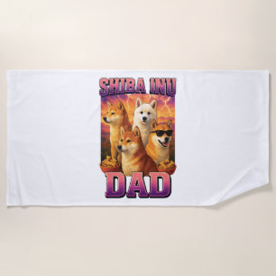 Shiba Inu Beach Towel