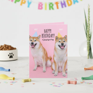 Shiba Inu Birthday Bliss Folded Greeting Card