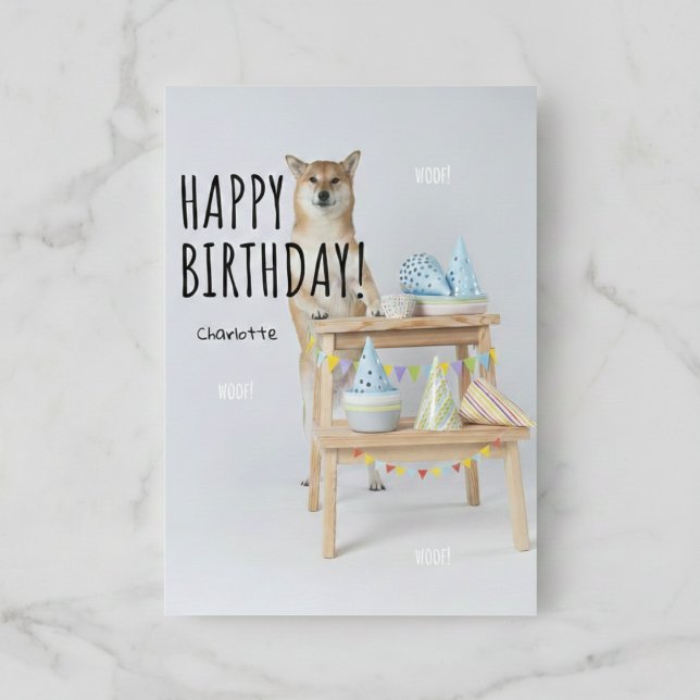 Shiba Inu Birthday  Unleash the Tail-Wagging Card (Celebrate their birthday with a standing ovation.)