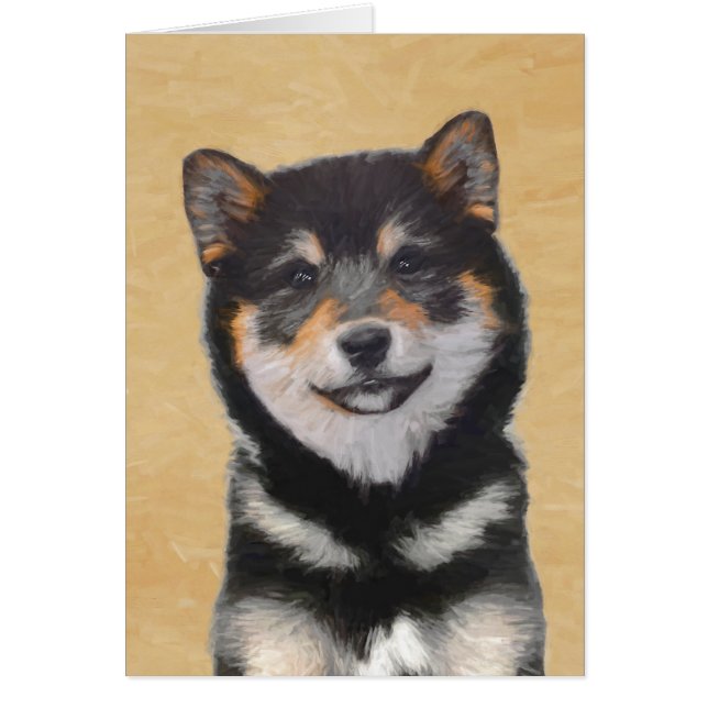 Shiba Inu (Black and Tan) Painting - Dog Art (Front)