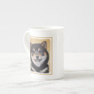 Shiba Inu (Black and Tan) Painting - Dog Art Bone China Mug