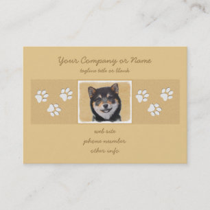 Shiba Inu (Black and Tan) Painting - Dog Art Business Card