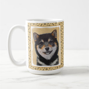 Shiba Inu (Black and Tan) Painting - Dog Art Coffee Mug