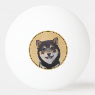 Shiba Inu (Black and Tan) Painting - Dog Art Ping Pong Ball