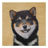 Shiba Inu (Black and Tan) Painting - Dog Art