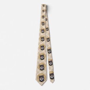 Shiba Inu (Black and Tan) Painting - Dog Art Tie