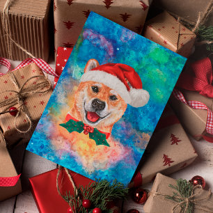 Shiba Inu Breed Dog Christmas Holiday Postcard
