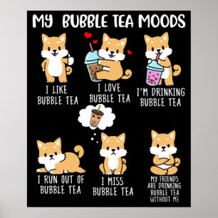 Shiba Inu Bubble Tea Women Boba Tea Dog Bubble Tea Poster