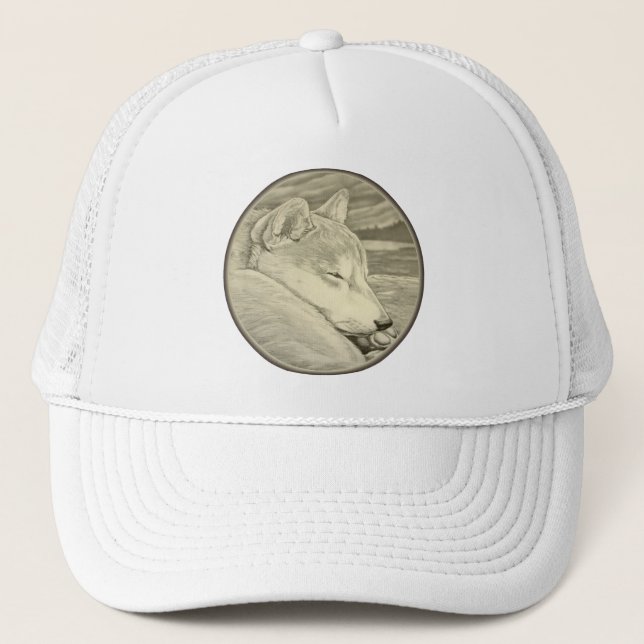 Shiba Inu Caps Hats Gifts Ancient Wolf Dogs Gifts (Front)