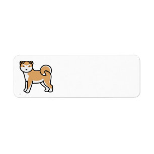 shiba inu cartoon   return address label
